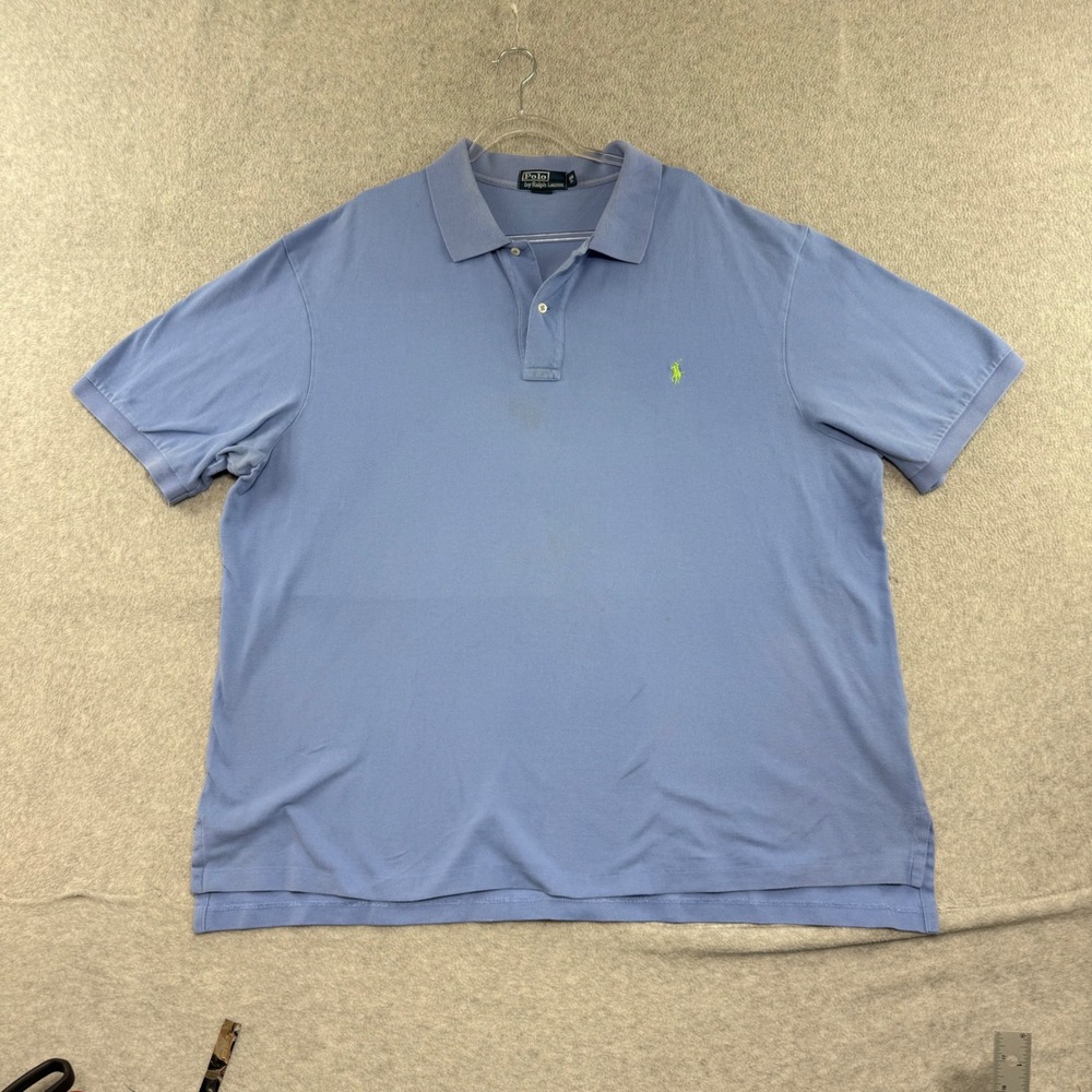 Polo Ralph Lauren Polo Shirt Mens 3XB Blue Short Sleeve Pique Cotton Pony Logo